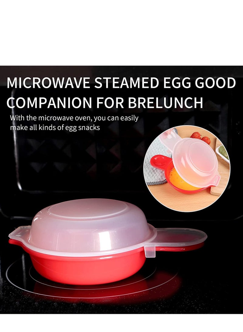 SYOSI Microwave Egg Cooker, 1 Minute Fast Egg Hamburg Omelet Maker Kitchen Cooking Tool 2 sets (Red)  - Image 3