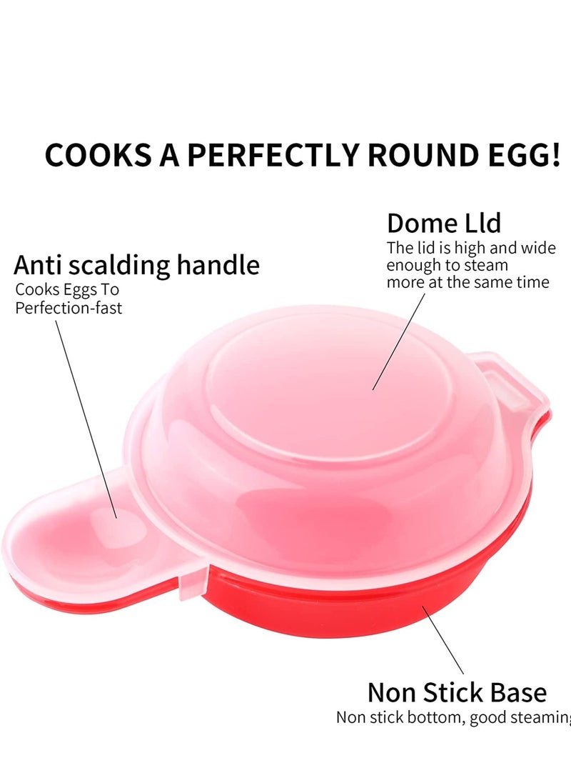 SYOSI Microwave Egg Cooker, 1 Minute Fast Egg Hamburg Omelet Maker Kitchen Cooking Tool 2 sets (Red)  - Image 2