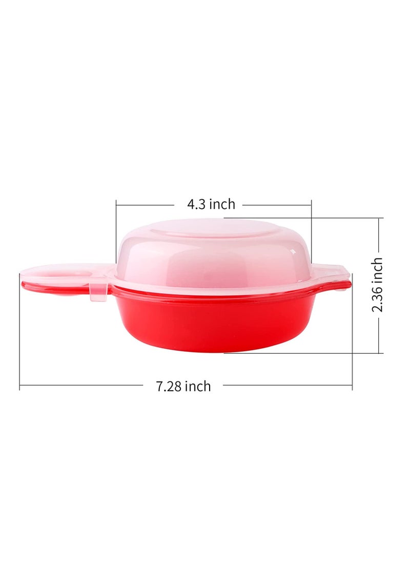 SYOSI Microwave Egg Cooker, 1 Minute Fast Egg Hamburg Omelet Maker Kitchen Cooking Tool 2 sets (Red)  - Image 5