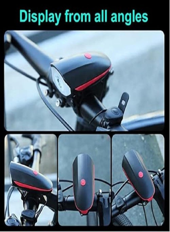 TEKCOOL مصباح دراجة قابل لإعادة الشحن TEKCOOL 2 في 1 (3 أوضاع) وبوق، مقاوم للماء، أزرق، 250 لومن، يُثبت على المقود. - Image 4