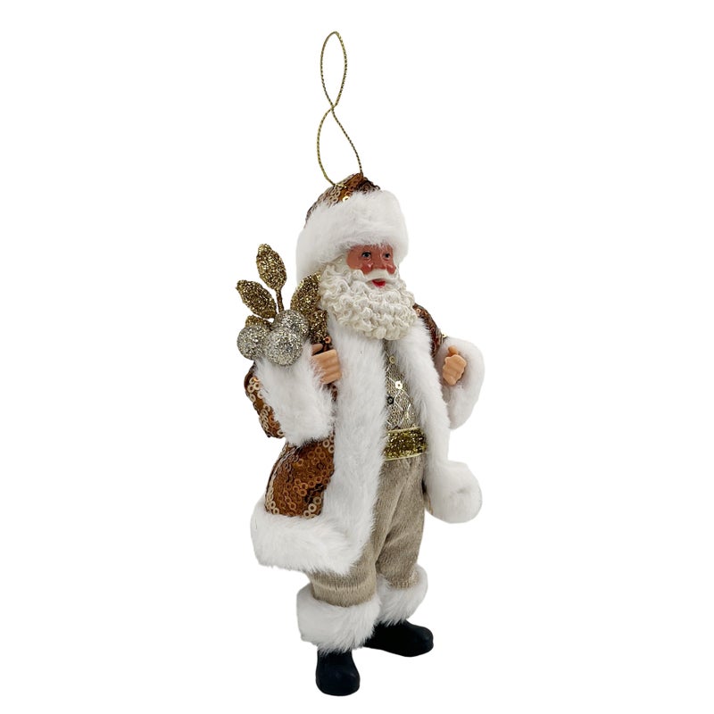 CHRISTMAS MAGIC Standing Santa Decoration Gold 18cm - Image 3