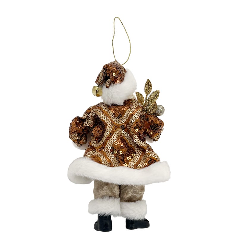 CHRISTMAS MAGIC Standing Santa Decoration Gold 18cm - Image 2