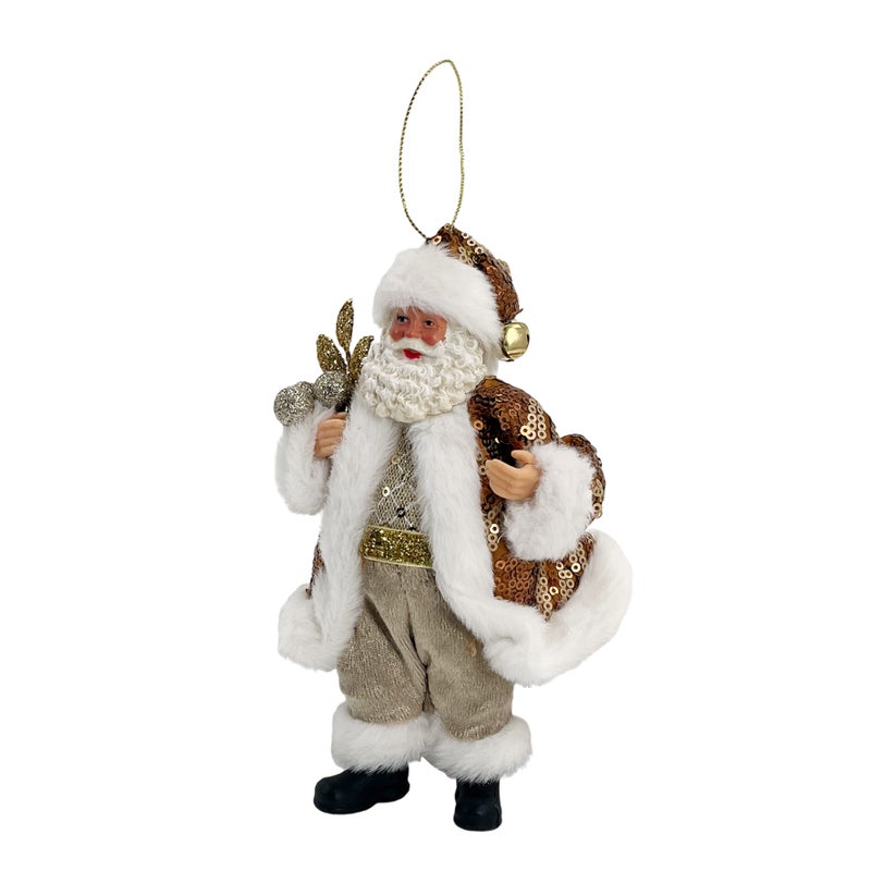 CHRISTMAS MAGIC Standing Santa Decoration Gold 18cm - Image 4