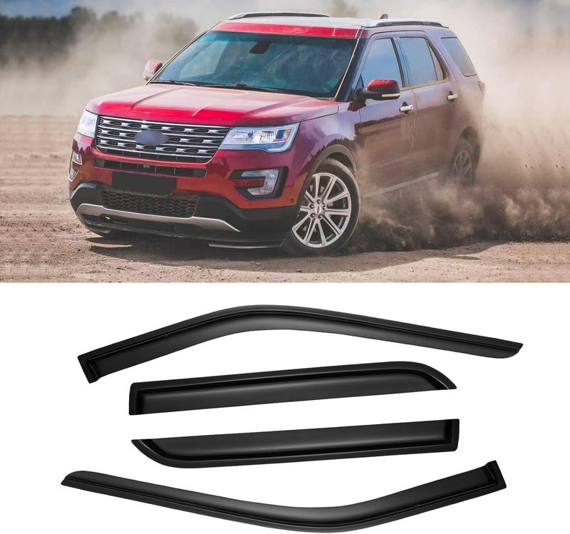AWVRG Window Rain Guards for 2011-2019 Ford Explorer - Window Visor Guards Rain Wind Deflectors - Image 1