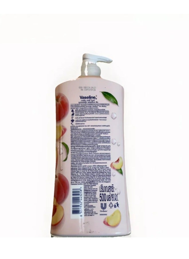 فازلين هيلثي برايت سوبرفوود فريشلوك لوشن الخوخ حماية من الأشعة فوق البنفسجية 500 مل - Image 2