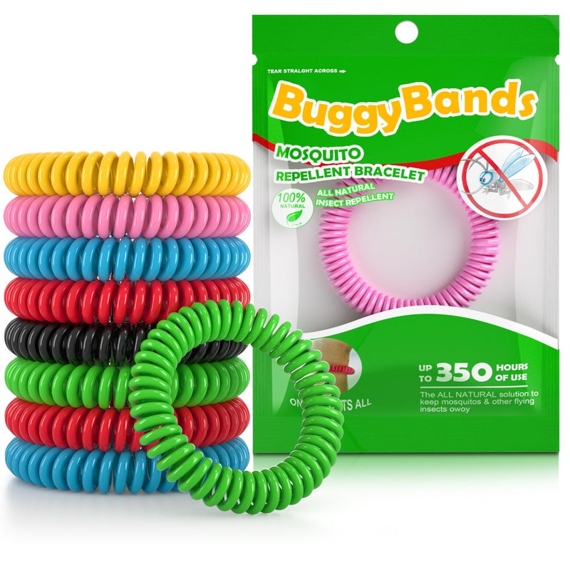 BuggyBands 48 Pack Mosquito Repellent Bracelets, Individually Wrapped, DEET Free, Natural and Waterproof Bands - Image 1