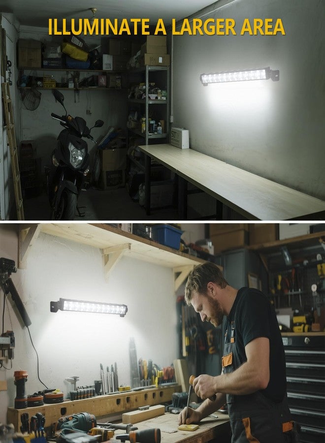 ZHPINGMX 2 Pack 24W LED Shop Light, Plug in Garage Light with 6.5FT Cord and On/Off Switch, 6000K 5400LM Work Shop Lighting for Garage Workshop Warehouse Factory Yard - Image 3