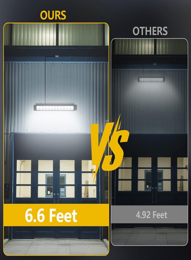ZHPINGMX 2 Pack 24W LED Shop Light, Plug in Garage Light with 6.5FT Cord and On/Off Switch, 6000K 5400LM Work Shop Lighting for Garage Workshop Warehouse Factory Yard - Image 4