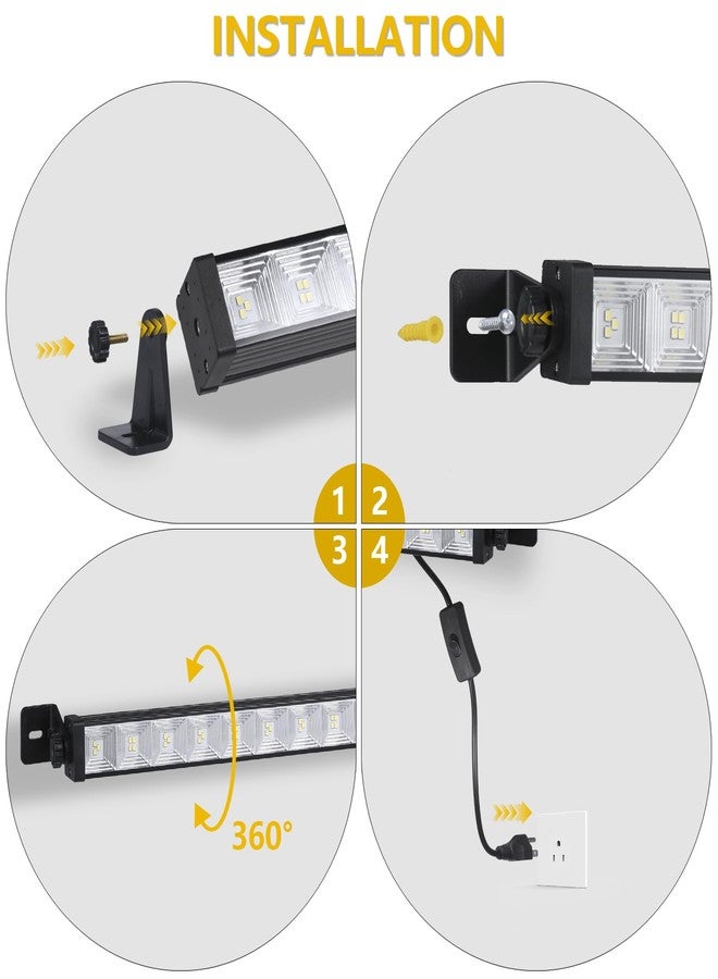 ZHPINGMX 2 Pack 24W LED Shop Light, Plug in Garage Light with 6.5FT Cord and On/Off Switch, 6000K 5400LM Work Shop Lighting for Garage Workshop Warehouse Factory Yard - Image 5