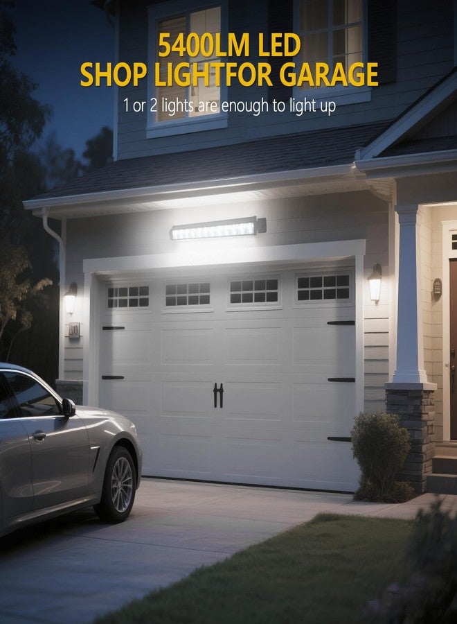 ZHPINGMX 2 Pack 24W LED Shop Light, Plug in Garage Light with 6.5FT Cord and On/Off Switch, 6000K 5400LM Work Shop Lighting for Garage Workshop Warehouse Factory Yard - Image 2