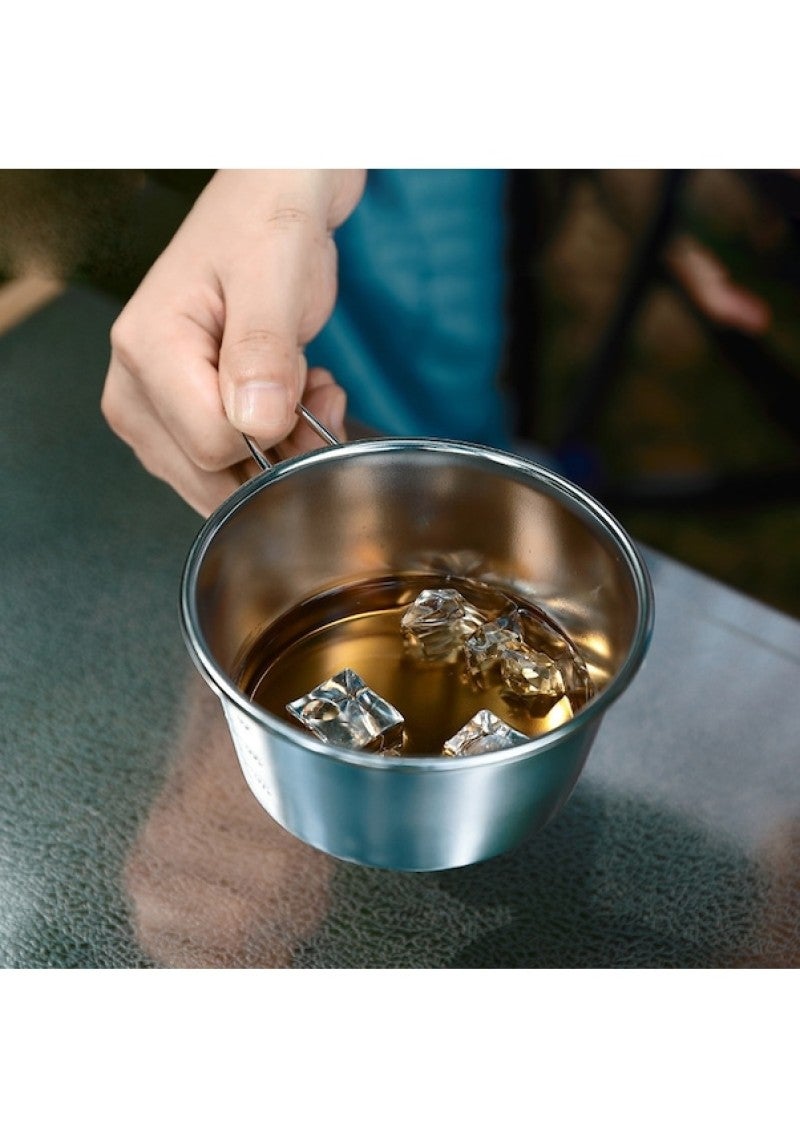 Stainless Steel Snow Cup 450ml Enlarged Capacity Durable Snow Cup - Heatable for Camping Rice Bowl for Outdoor Activities - Image 2