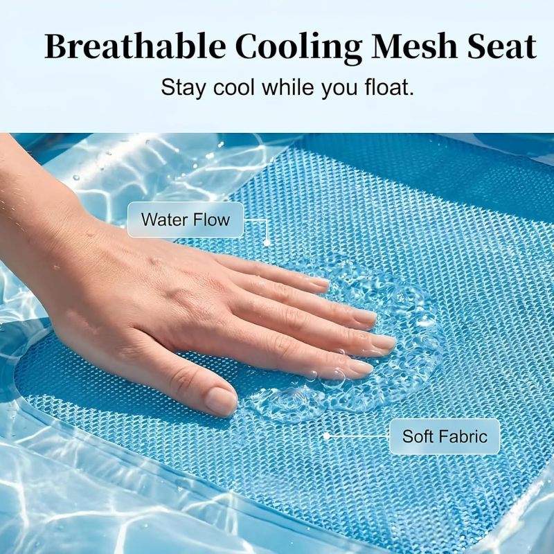 Inflatable Pool Chair 3-in-1 Convertible Lounge Hammock Sofa Float - Ergonomic U-Shape Woven Mesh Seat for Pool Lake River Beach Summer Relaxation Purple - Image 5
