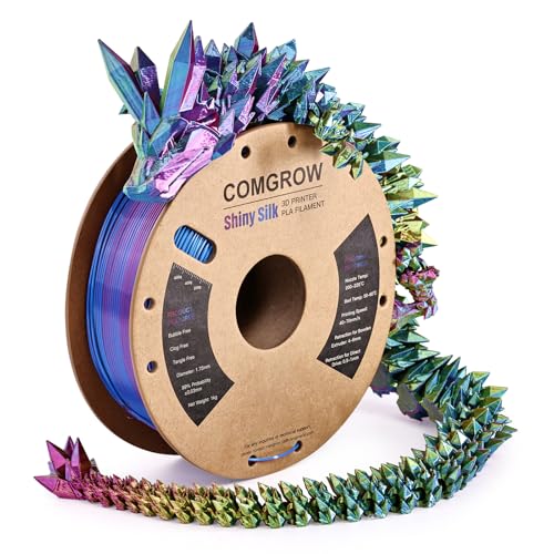 Comgrow خيوط طباعة ثلاثية الأبعاد من كومغرو، خيوط PLA بألوان ثلاثية، خيوط PLA قوس قزح 1.75 مم، دقة أبعاد +/- 0.02 مم، بكرة 1 كجم، خيوط ثلاثية الأبعاد بالتعاون مع ألوان حريرية لامعة حمراء وزرقاء وصفراء - Image 1