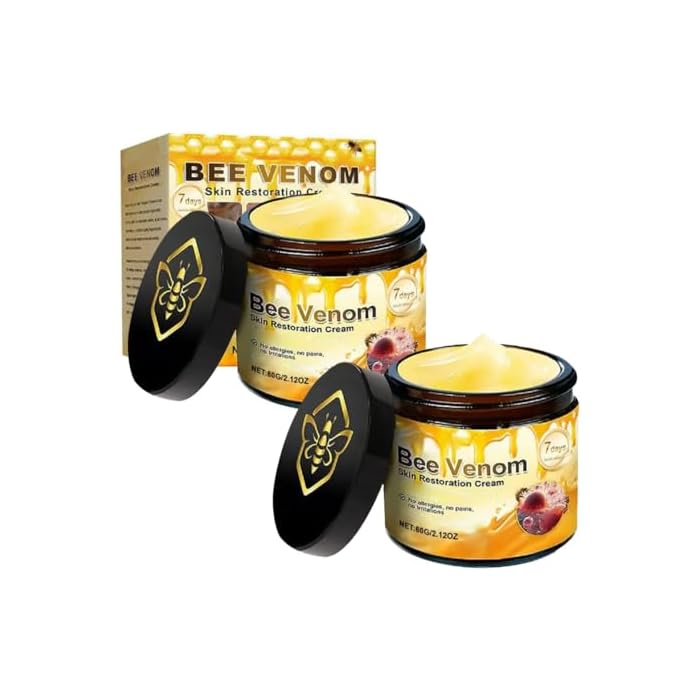 2 Pcs Bee Venom Skin Cream, Wrinkle Removal & Firming Anti-Aging Bee Venom.