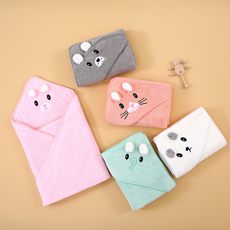 بطانية أطفال جملة ماصة للأطفال حديثي الولادة رداء حمام سميك مزخرف بشخصيات كرتونية بغطاء رأس، منشفة حمام عباءة - Image 4
