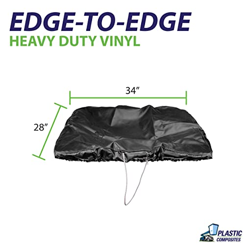 Plastic Composites Co Bucket Truck Parts HEAVY DUTY Elastic Banded Bucket Cover with Support Pocket, Fits 1.5 Man Bucket 28"x34" Edge to Edge - Image 2