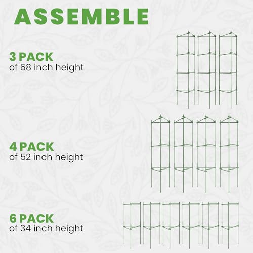 K-Brands Tomato Cage - Tomatoes Plant Stakes Support Cages Trellis for Garden and Pots (3 Pack - Extra Tall Upto 68 inches) - Image 2