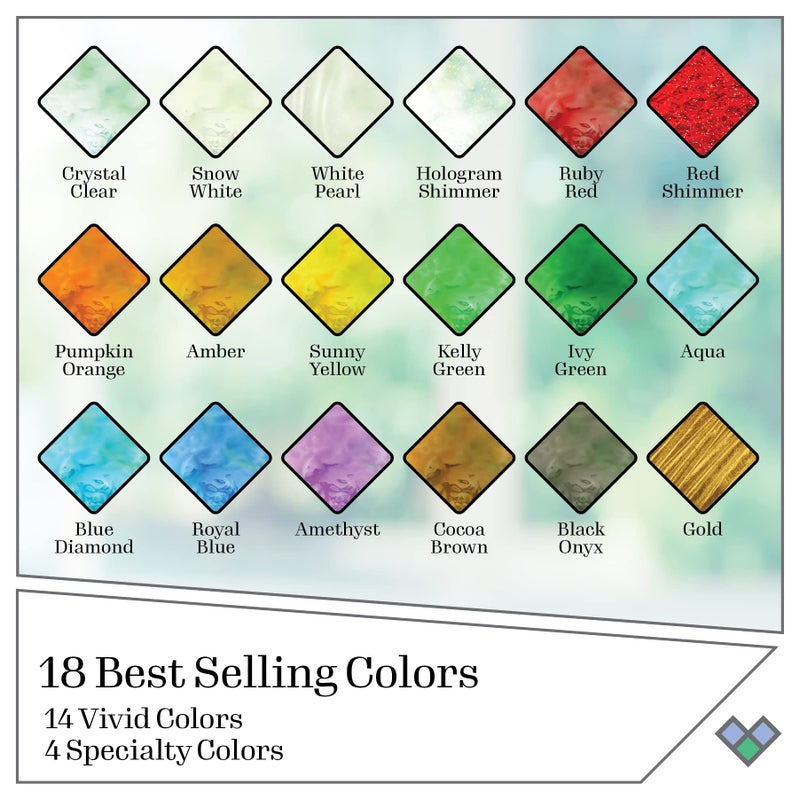 Gallery Glass Window Acrylic Craft Paint Set Formulated to be Non-Toxic, Perfect for Beginners and Artists, Eighteen Bottles, 2 Ounce, Assorted Colors 1 - Image 2