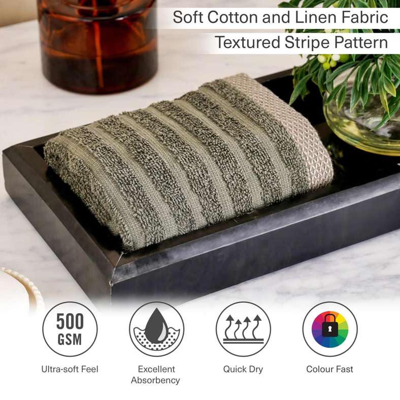 Pan Home Olive Stripe Terry Face Towel 30x50 cm - Image 5