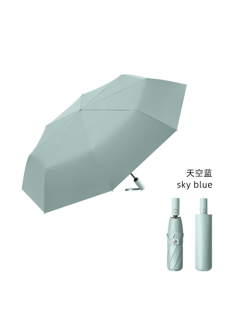Generic - Automatic Vintage Style Foldable Umbrella for Sun and Rain Light Bean Green (8-bone fully automatic) - Image 1