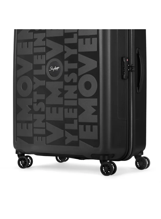 Skybags Play Set of 3 Polypropylene(PP), 4 Spinner Double Wheel Trolley Bags for Travel, Hard Case Lightweight Bag with TSA Lock, Tough Suitcase for Travel (Large-28, Medium-24, Cabin-20 Inch), Black