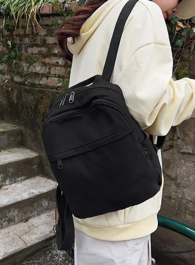 Take Two Solid Canvas Zip Closure Backpack