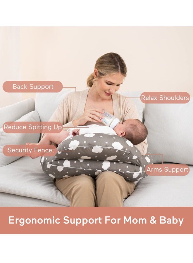 Aissiora Nursing Pillow Breastfeeding Pad Multifunctional Infant Feeding Support Pad Removable Washable Lumbar Support Relieves Lower Back Pain for Daily Use and New Moms - Image 4