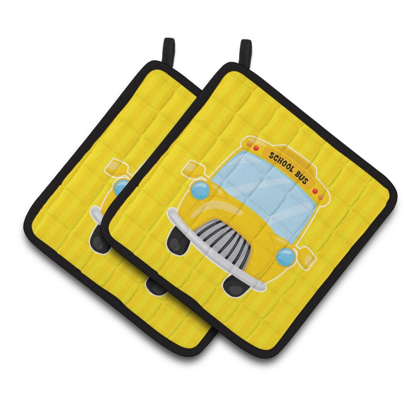 Caroline's Treasures ""Caroline's Treasures BB7019PTHD School Bus Pair of Pot Holders  7.5 x 7.5""""  Multicolor"" 