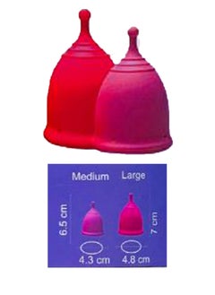 Dada DADA Menstrual Cups for Women, Reusable, Odour & Rash Free, 100% Medical Grade Silicone, No Leakage, 8-10 Hours Protection, Pack of 2, Large & Medium Sizes  - Image 2