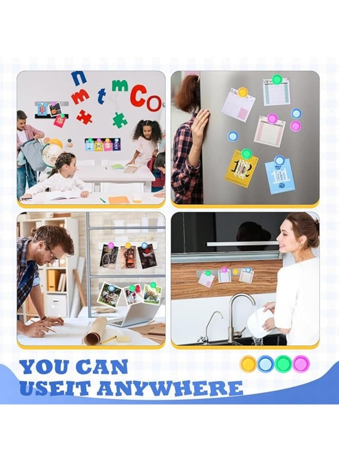Generic 4PCS Magnetic Bulletin Board, Frameless Iron Board Strips Memo Board Bar Adhesive Backing Stainless Whiteboard Strips for Walls,Metal Strip for Magnets,16PCS Magnet for Classroom Office Kitchen  - Image 5