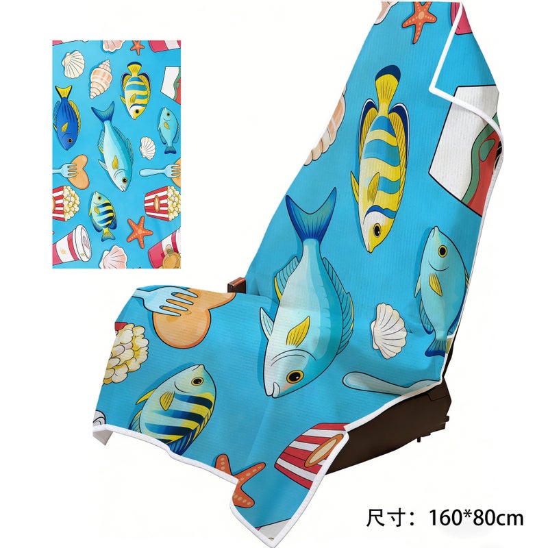Cross-Border Foreign Trade New Model Car Seat Cover Two-In-One Beach Towel, Absorbent, Warm, Soft, Large Bath Towel for Beach and  Swimming - Image 1