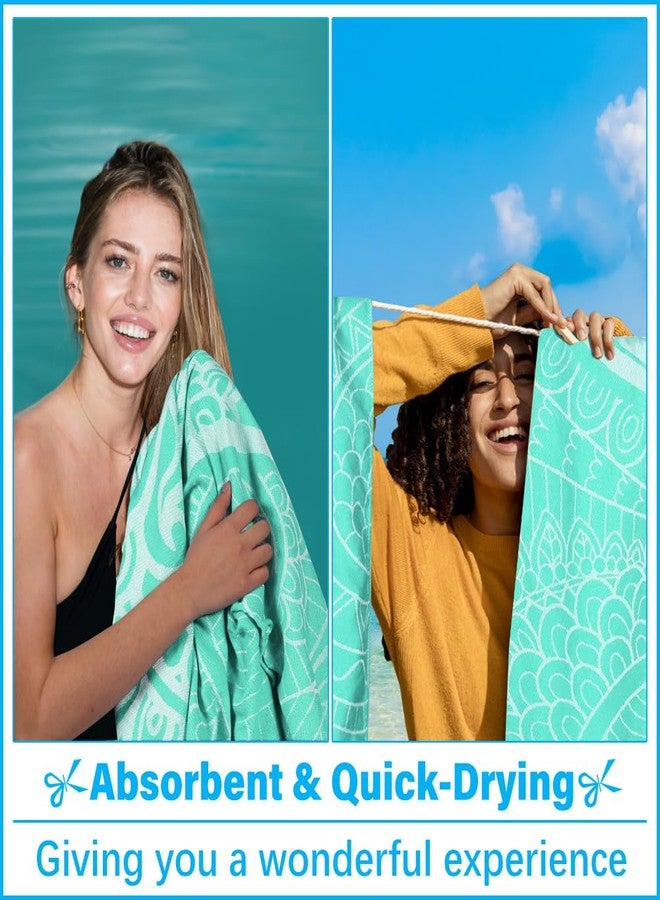 Vikumond Thin Turkish Beach Towel Lightweight Soft Cotton Extra Large XL Oversized Sand Free Sandproof Absorbent Quick Dry Towels Cloud Bath Pool Travel Compact Essentials Accessories for Adult Gifts - Image 5