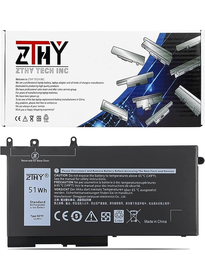 ZTHY 51Wh 93Ftf Laptop Battery Replacement For Dell Latitude 5280 5480 5580 5590 5490 5288 5290 5488 E5280 E5480 E5580 E5490 E5590 E5290 Precision 15 3520 3530 Series D4Cmt 4Yfvg 83Xpc - Image 1