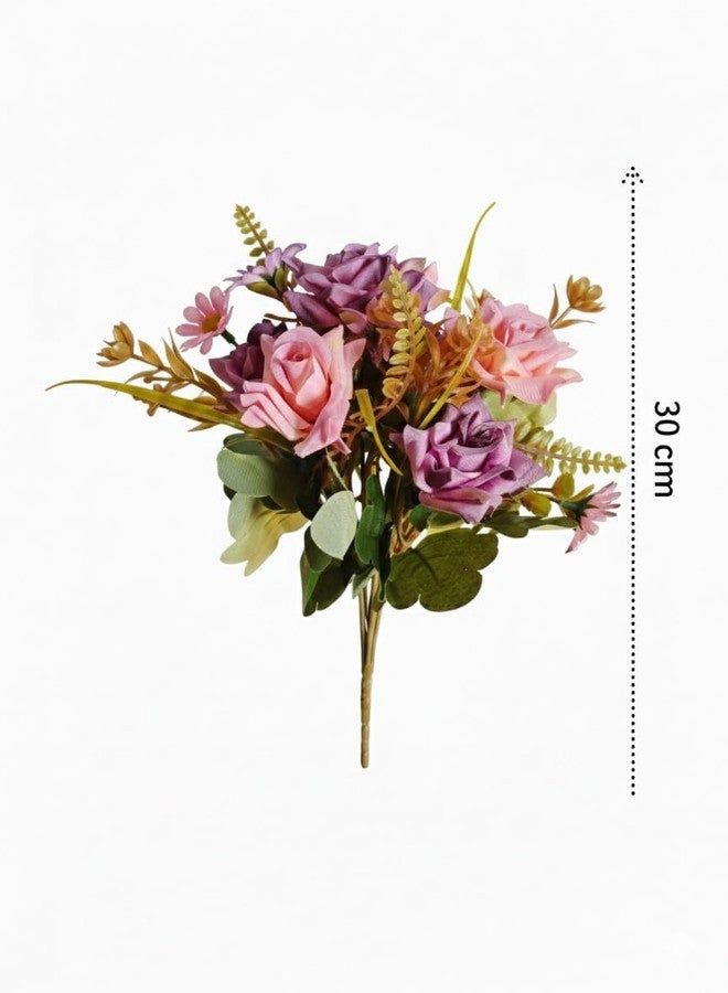 WRAPPING STUDIO Artificial Flowers Bunch, Poly Silk Rose Flowers Without Vase, Aesthetic Dual Tone Color, Premium Look, Ideal for Home Décor, Office Décor, Gift Items, Weddings - Image 3