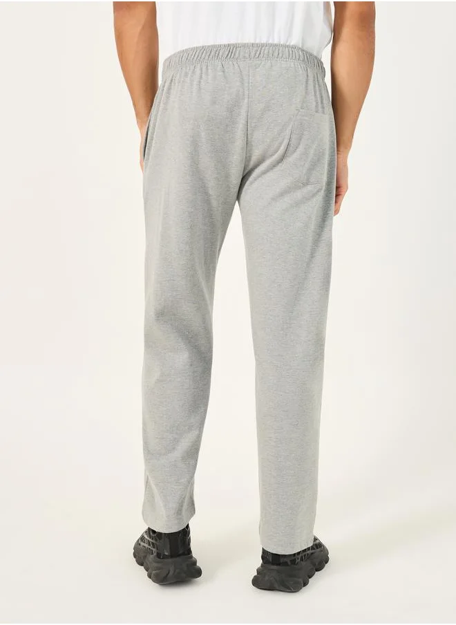 Styli Embroidered Logo Relaxed Fit Open Hem Joggers