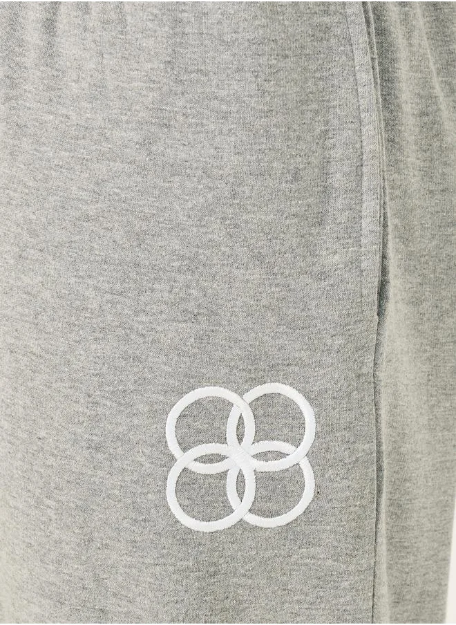 Styli Embroidered Logo Relaxed Fit Open Hem Joggers