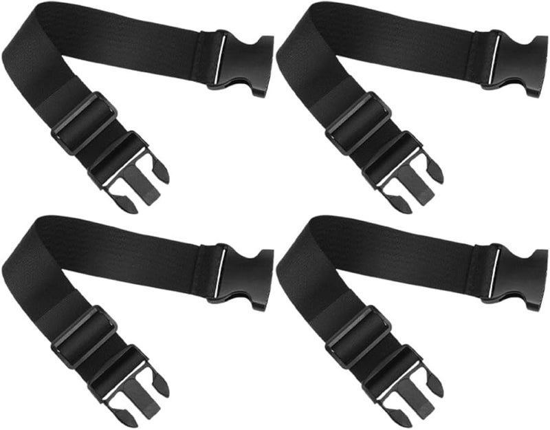 4Pcs Black Nylon Waist Strap Buckle Extenders For Bags Luggage Backpacks Travel Camping Hiking - Image 1