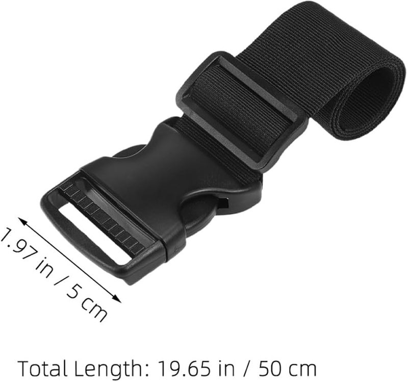 4Pcs Black Nylon Waist Strap Buckle Extenders For Bags Luggage Backpacks Travel Camping Hiking - Image 3