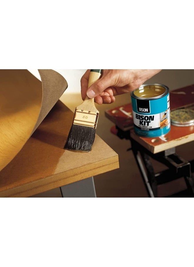 Bison Bison Kit Universal Contact Adhesive Glue, Super Strong, Liquid, 650ml with 1 Inch Brush  - Image 2