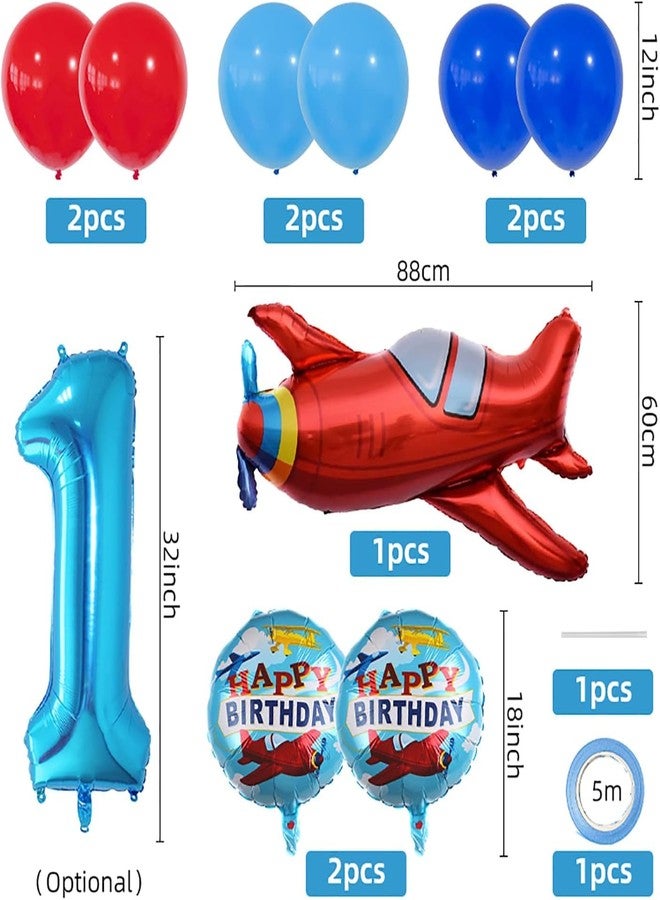 Eshilp 4th Birthday Party Decorations, Airplane Birthday Decorations, 4th Birthday Decor Boy Girl, Vintage Plane Mylar Digital 4 Balloon Set,Blue 4 Year Old Bday Time Flies Aviator Adventure Theme Kids - Image 3