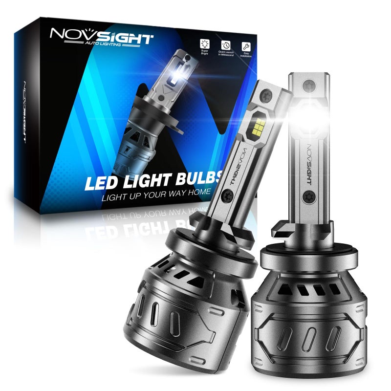 مصابيح ضباب LED NOVSIGHT 880 - 6500K أبيض 60W 13000LM ساطع 899 885 893 مصابيح ضباب LED، قابلة للتوصيل والتشغيل، استبدال مصابيح ضباب سريعة التبريد، IP68 مقاومة للماء، عبوة من 2