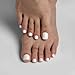 BTArtbox Press on Toenails Short, White Press on Toe Nails Square, Light Weight & Fit Perfectly Glue On Toe nails with Glue, Fake Toenails in 16 Sizes- 32 Toenails Kit, Pure Chic - Image 2