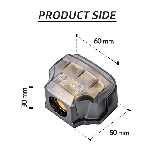 LEIGESAUDIO 0/2/4 Gauge in 0/2/4 Gauge Out Copper Power Distribution Block for Car Audio Splitter(1 in 2 Out) - Image 4