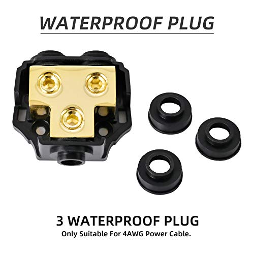LEIGESAUDIO 0/2/4 Gauge in 0/2/4 Gauge Out Copper Power Distribution Block for Car Audio Splitter(1 in 2 Out) - Image 3