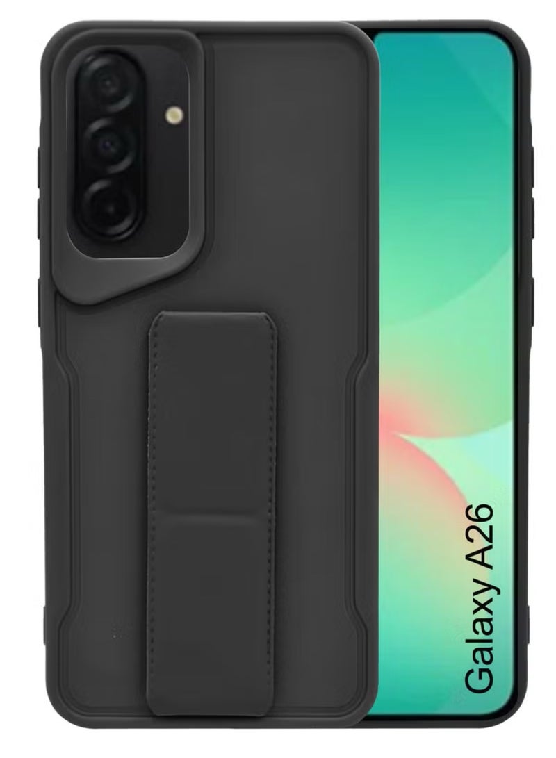 Case Cover For Samsung Galaxy A26 With Magnetic Hand Grip 3 in 1 Black - Image 1