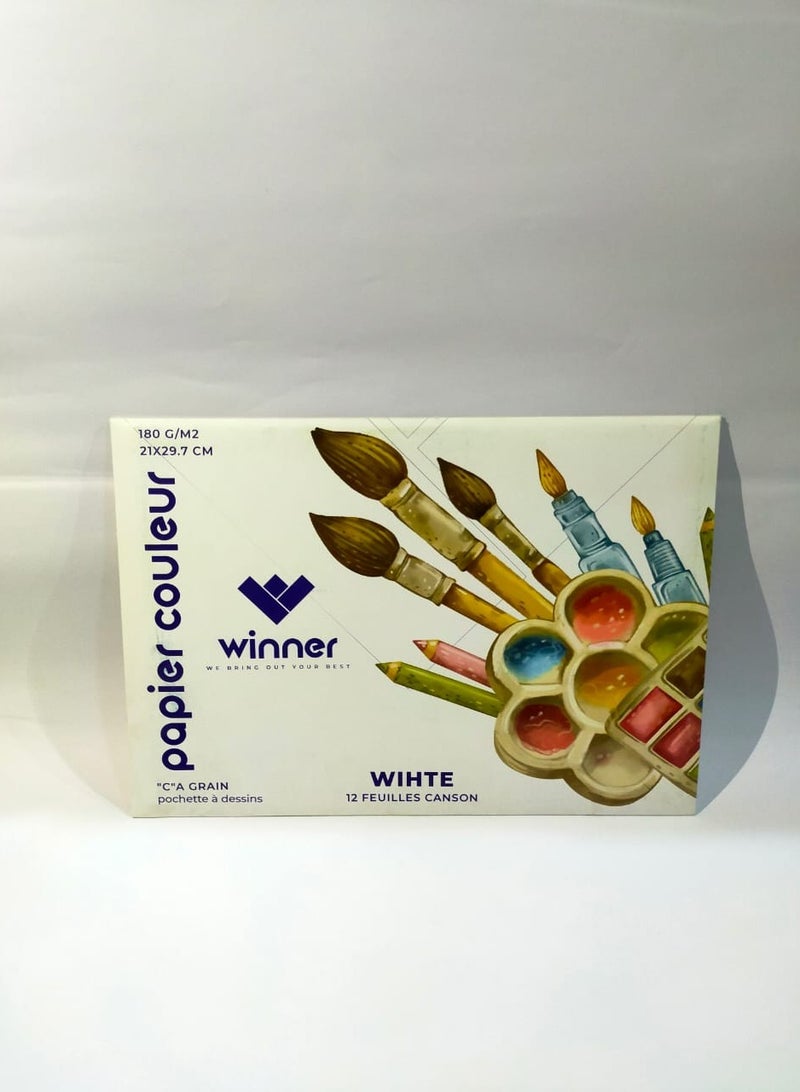 Winner Drawing paper holder case white - 12 sheets
