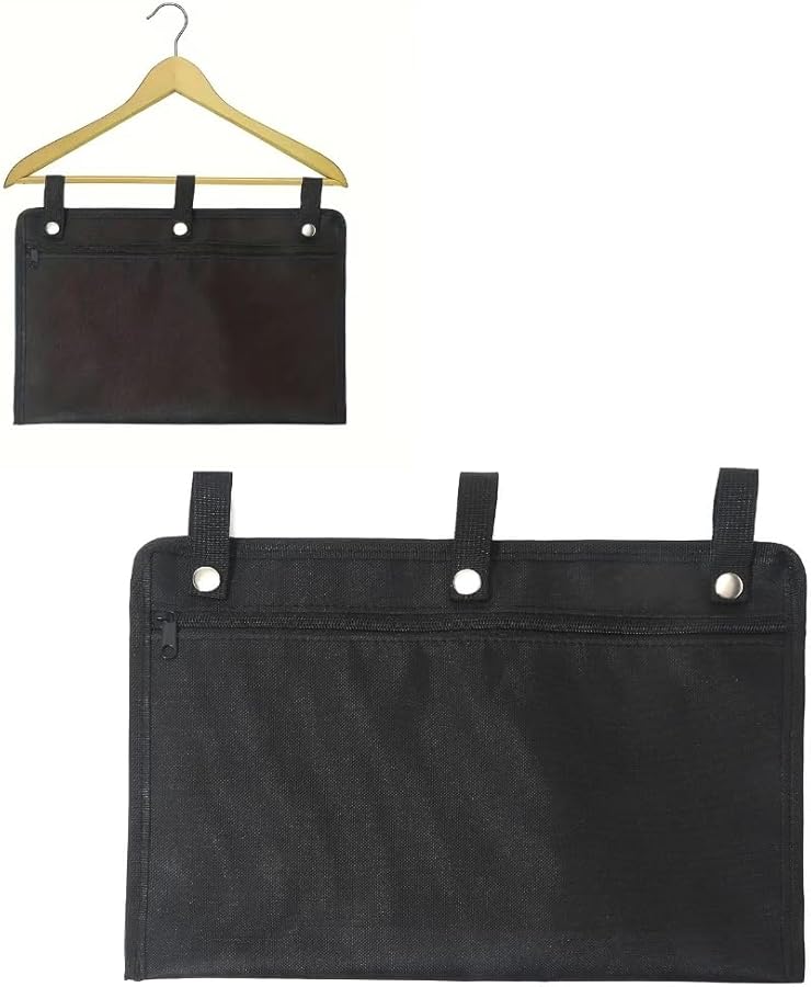 حقيبة معلقة سوداء ذات حجرة سرية لتخزين النقود والمجوهرات ومنظم السفر المنزلي - Image 4