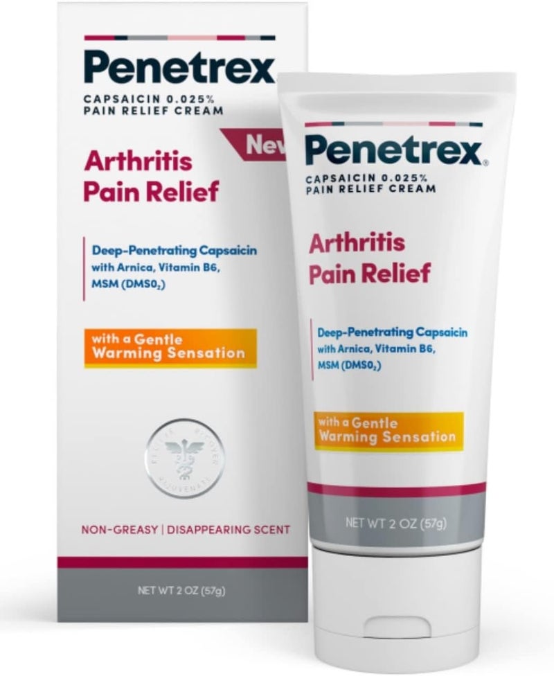 penetrex Penetrex Warming Pain Relief Cream - Deep Penetrating Capsaicin with Arnica, Vitamin B6 & MSM(DMSO2) - Apply to Hands, Wrists, Feet, Knees, Elbows and Other Affected Areas, 2 oz
