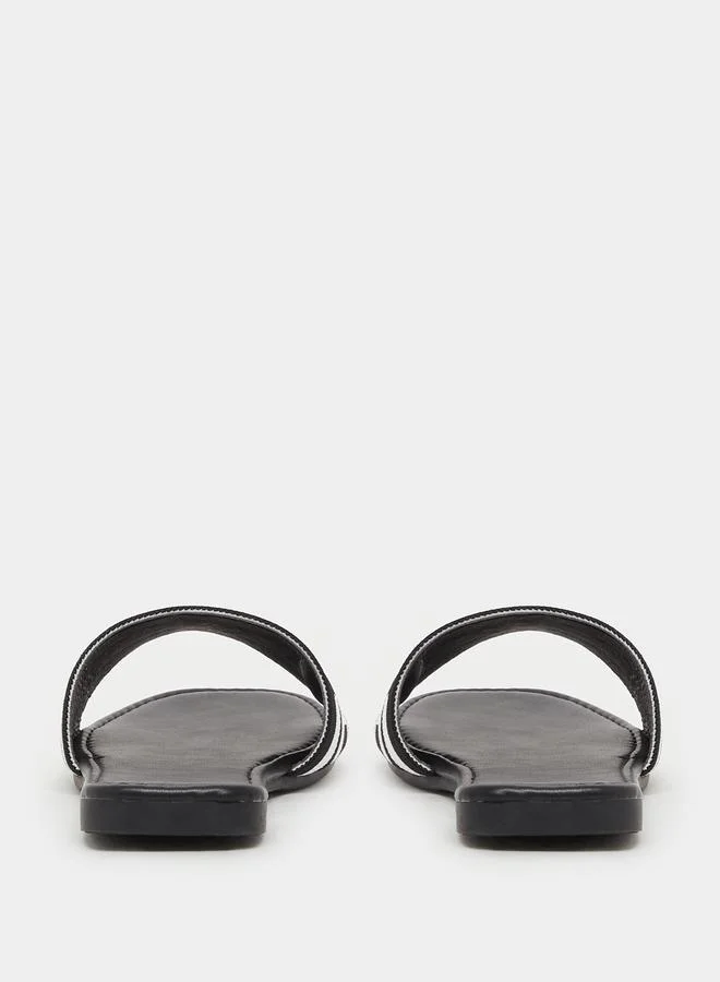 Styli Styli Textured Printed Flat Sandals