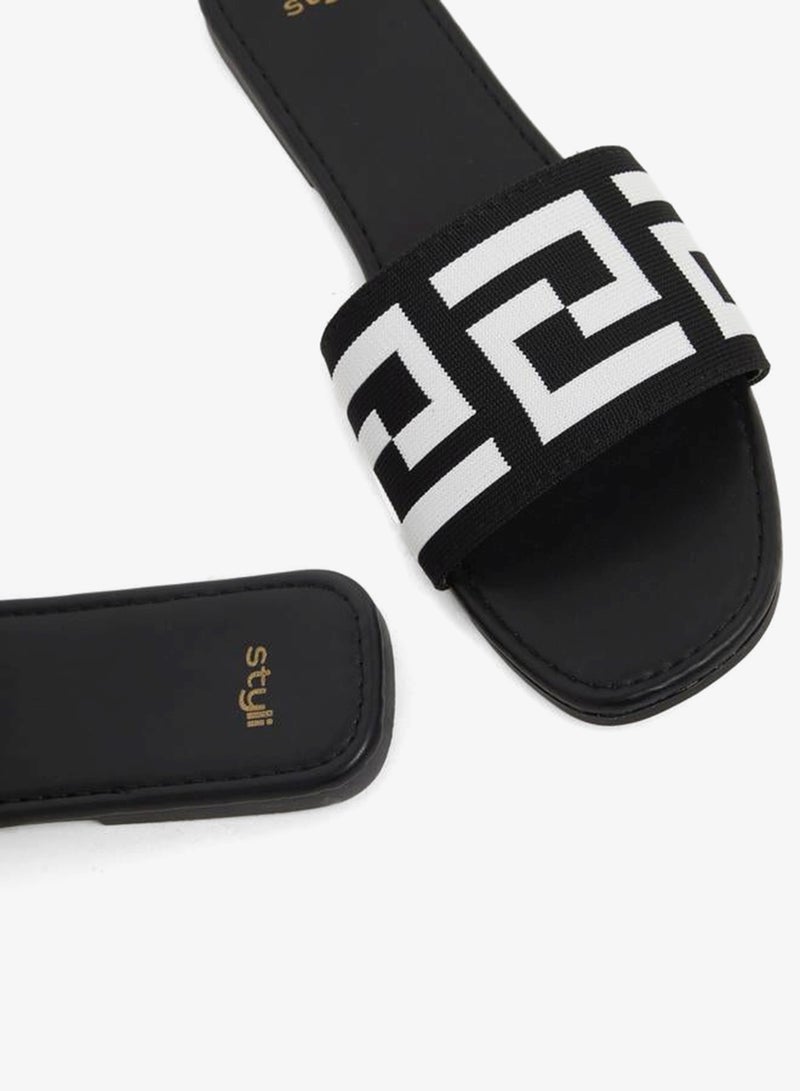 ستايلي صنادل مسطحة مطبوعة بنقوش ستایلی - Image 3